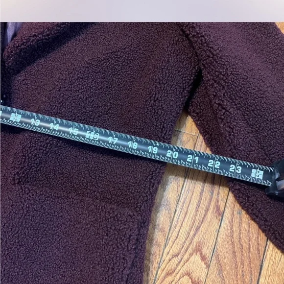 Womens French Connection Wine Colored Teddy Coat with Patch Pockets - Picture 11 of 11